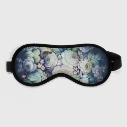 Маска для сна 3D Цветы на синем фоне