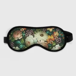 Маска для сна 3D Цветы на зеленом фоне