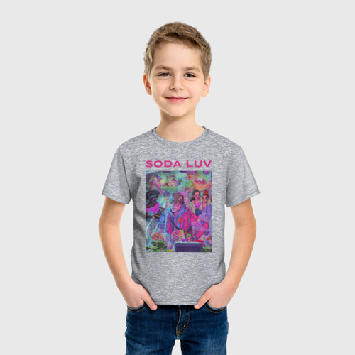 Детская футболка хлопок с принтом SODA LUV, фото на моделе #1