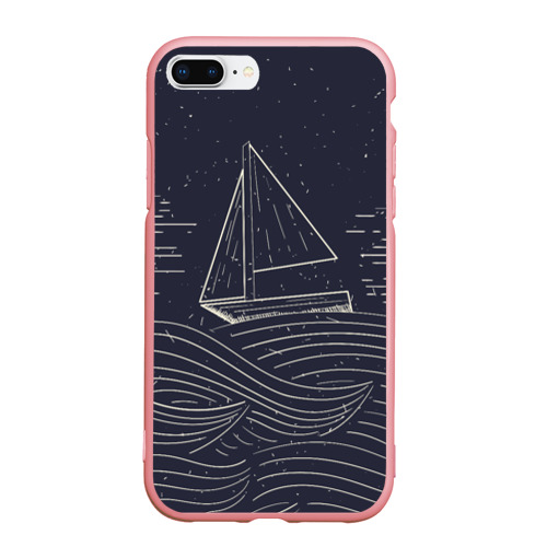 Чехол для iPhone 7Plus/8 Plus матовый Одинокий корабль в море, цвет баблгам