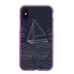 Чехол для iPhone XS Max матовый Одинокий корабль в море