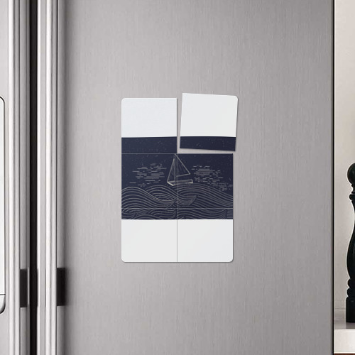 Магнитный плакат 2Х3 Одинокий корабль в море - фото 4