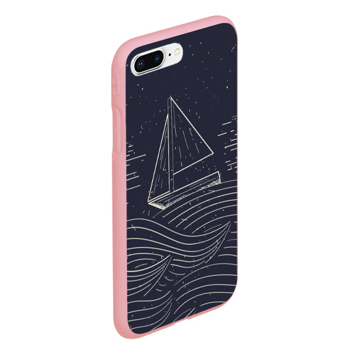 Чехол для iPhone 7Plus/8 Plus матовый Одинокий корабль в море, цвет баблгам - фото 3
