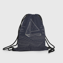 Рюкзак-мешок 3D Одинокий корабль в море