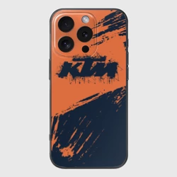 Чехол для iPhone 16 Pro силиконовый с защитой камеры KTM гранж