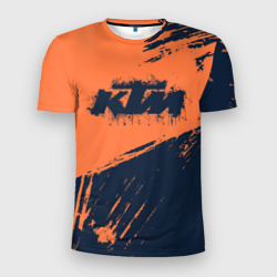 Мужская футболка 3D Slim KTM гранж