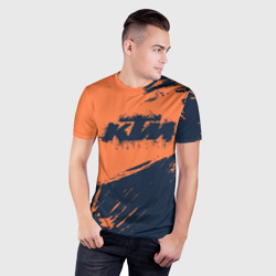 Мужская футболка 3D Slim KTM гранж - фото 2