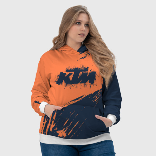 Женская толстовка 3D KTM гранж, цвет 3D печать - фото 6