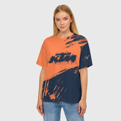 Женская футболка oversize 3D KTM гранж - фото 2