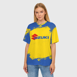 Женская футболка oversize 3D Suzuki Logo - фото 2