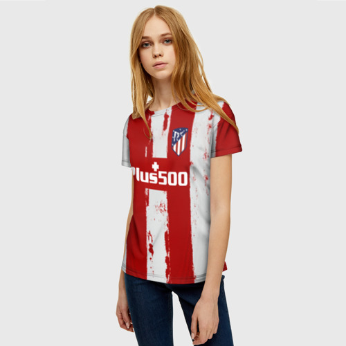 Женская футболка 3D Суарес Атлетико форма 2021-22, цвет 3D печать - фото 3