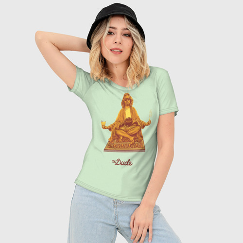 Женская футболка 3D Slim The Dude meditation, цвет 3D печать - фото 3