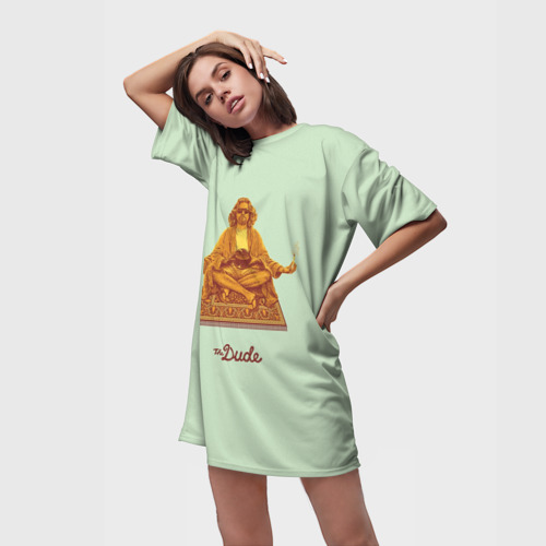 Платье-футболка 3D The Dude meditation, цвет 3D печать - фото 3