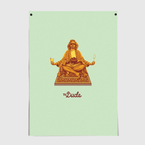 Постер The Dude meditation
