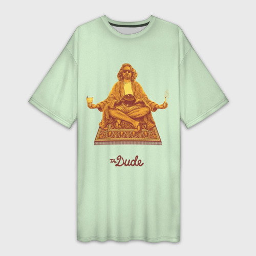 Платье-футболка 3D The Dude meditation, цвет 3D печать