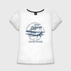 Женская футболка хлопок Slim Крылья над Сибирью