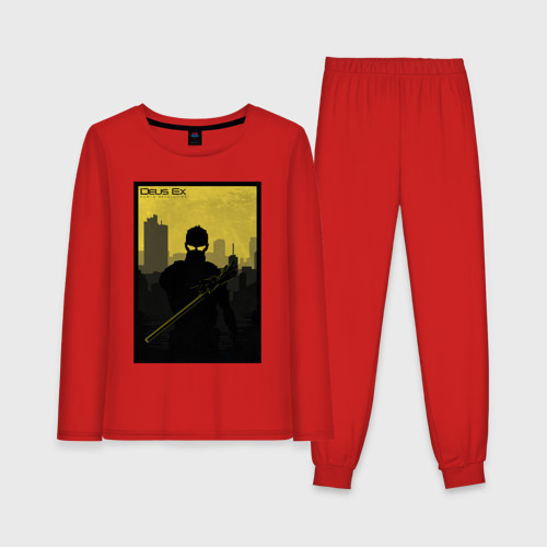 Женская пижама с лонгсливом хлопок Deus Ex MD, цвет красный