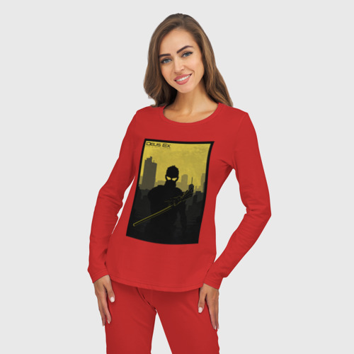 Женская пижама с лонгсливом хлопок Deus Ex MD, цвет красный - фото 5