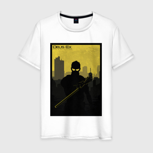 Мужская футболка из хлопка с принтом Deus Ex MD, вид спереди №1