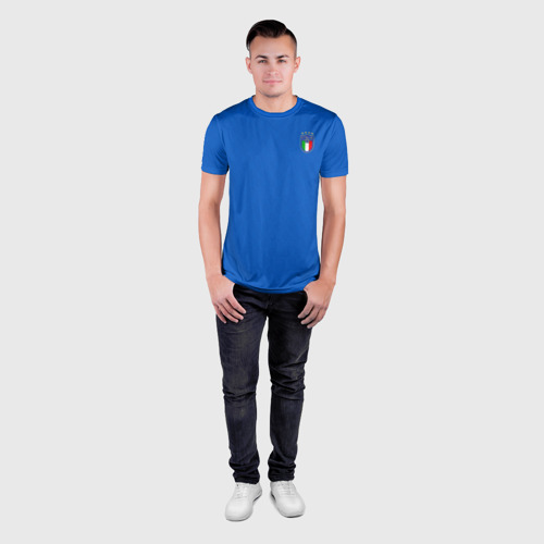 Мужская футболка 3D Slim с принтом Форма сборной Италии, вид сбоку #3