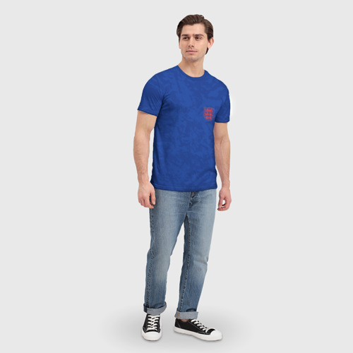 Мужская футболка 3D Выездная форма Сборной Англии, цвет 3D печать - фото 5