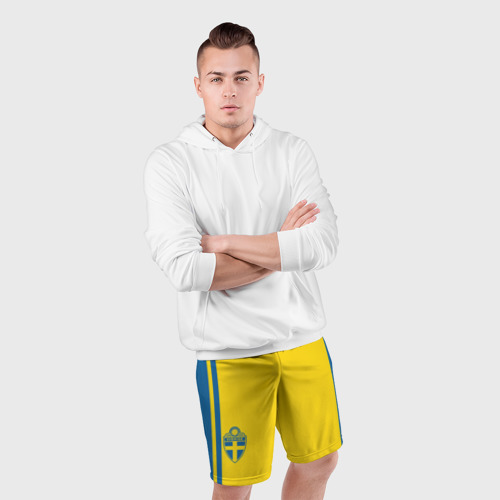 Мужские шорты спортивные Шорты домашние Сборной Швеции, цвет 3D печать - фото 5