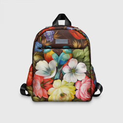 Детский рюкзак 3D Две птички и цветы