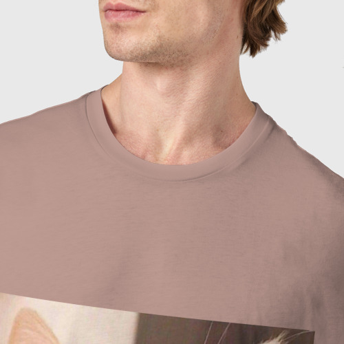 Мужская футболка хлопок Мем про котов, цвет пыльно-розовый - фото 6