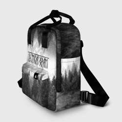 Рюкзак с принтом Клыки леса для женщины, вид спереди №2. Цвет основы: белый