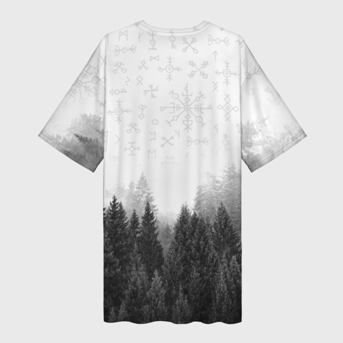 Платье-футболка 3D Лес и руны, цвет 3D печать - фото 2
