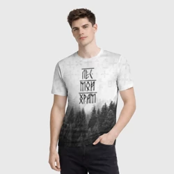 Мужская футболка 3D Лес и руны - фото 2