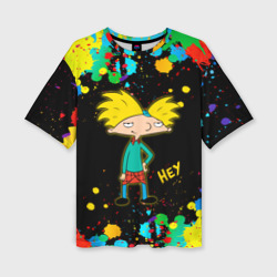 Женская футболка oversize 3D Эй, Арнольд! Hey, Arnold