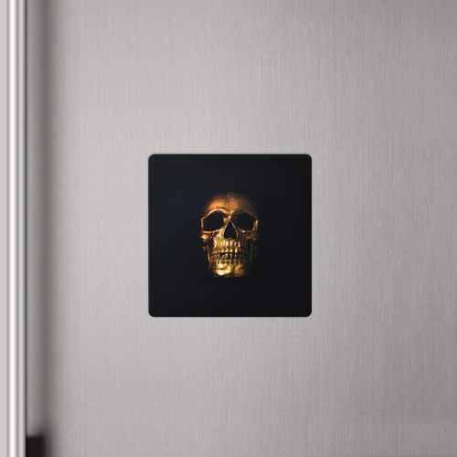 Магнит виниловый Квадрат Golden Skull - фото 4