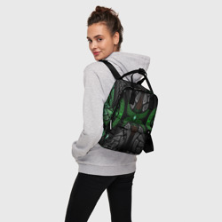Женский рюкзак 3D Серо-Зеленые Узоры - фото 2