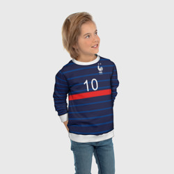 Свитшот с принтом Mbappe Франция для ребенка, вид на модели спереди №3. Цвет основы: белый