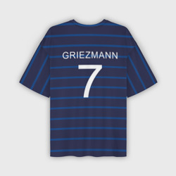 Футболка с принтом Гризман футболист Франция для мужчины, вид сзади №1. Цвет основы: белый
