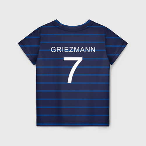 Детская футболка 3D с принтом Гризман футболист Франция, вид сзади #1