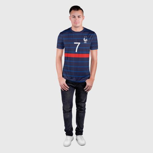 Мужская футболка 3D Slim с принтом Гризман футболист Франция, вид сбоку #3