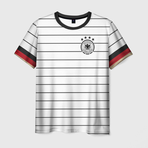 Мужская футболка с принтом Форма Сборной Германии дом, вид спереди №1