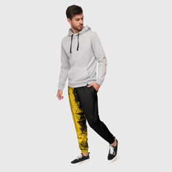 Мужские брюки 3D Черно-желтый гранж - фото 2