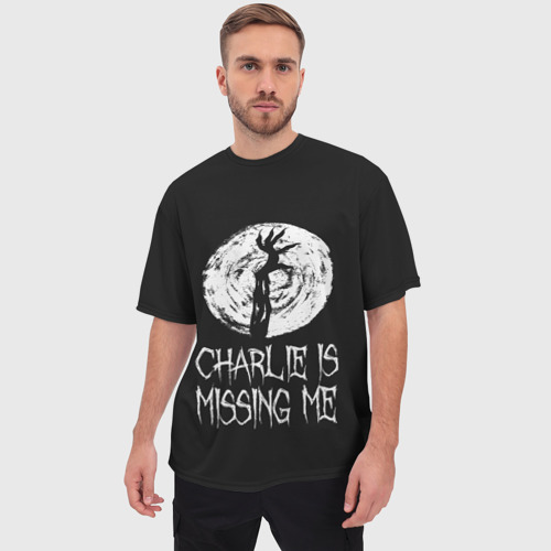 Мужская футболка oversize 3D Charlie is missing me, цвет 3D печать - фото 3