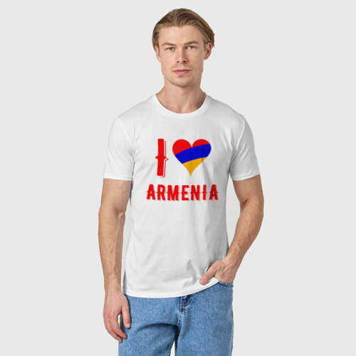 Мужская футболка хлопок I Love Armenia, цвет белый - фото 3