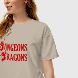 Женская футболка хлопок Oversize Dungeons and Dragons Драконы - фото 2