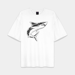 Мужская футболка Oversize хлопок premium Акула