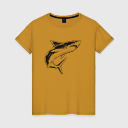 Женская футболка хлопок Акула