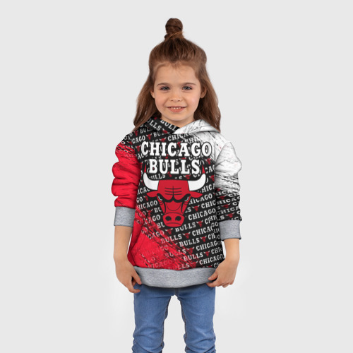 Детская толстовка 3D Chicago bulls [6], цвет меланж - фото 4