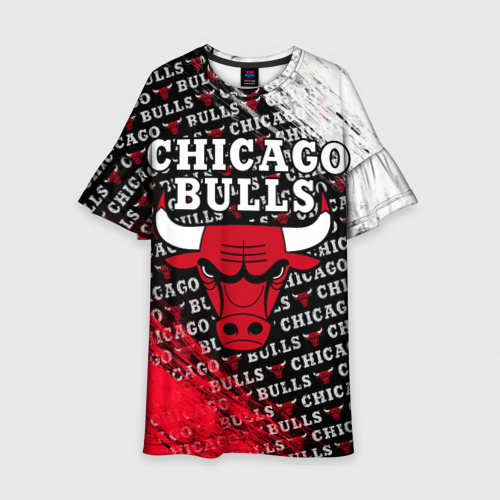 Детское платье 3D с принтом CHICAGO BULLS [6], вид спереди #2