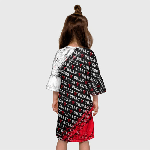 Детское платье 3D с принтом CHICAGO BULLS [6], вид сзади #2