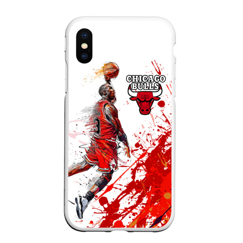 Чехол для iPhone XS Max матовый Chicago bulls [9], цвет белый