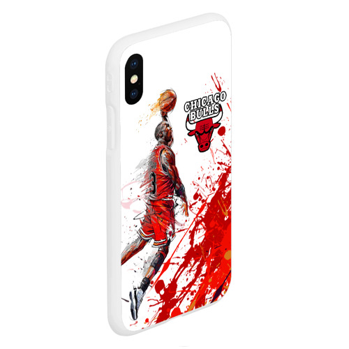 Чехол для iPhone XS Max матовый Chicago bulls [9], цвет белый - фото 3